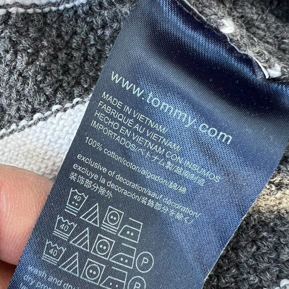 TOMMY HILFIGER women’s XS sweater with drawstring turtle neck, stripe - Picture 6 of 7